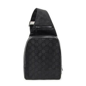 Gucci GG Sling Bag Black Nylon Canvas
